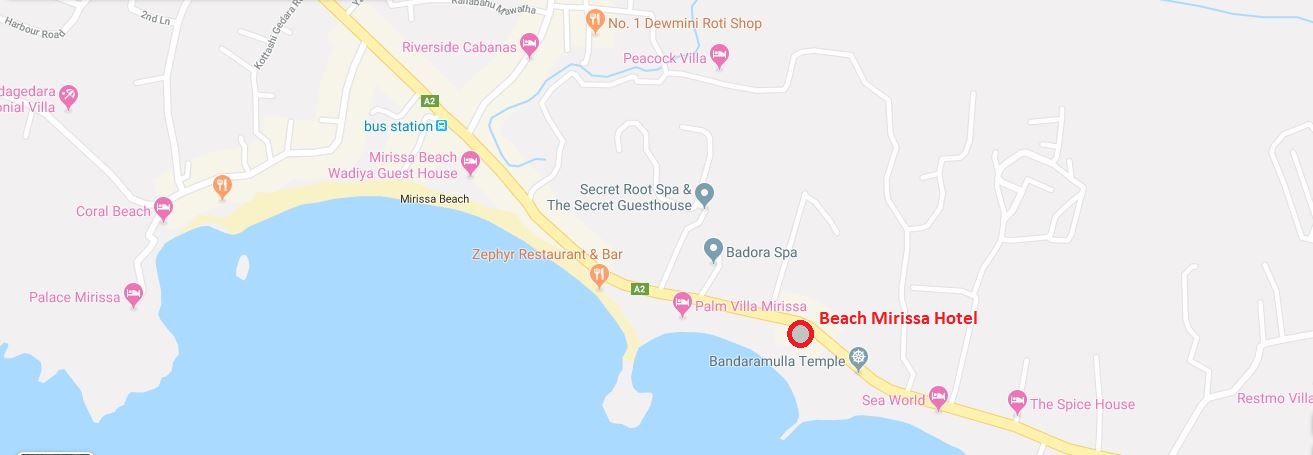 Beach Mirissa Map